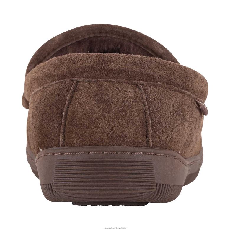 Plow & Hearth LaMO Women's Suede Slip-On Moccasin Slippers - Chestnut - Size 5 P22BD3024 Seasonal & Gifts