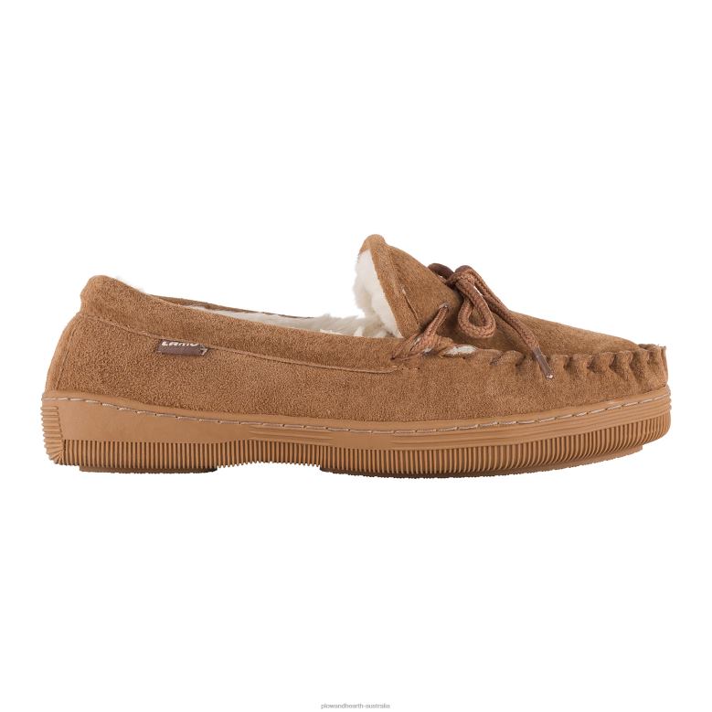 Plow & Hearth LaMO Women's Suede Slip-On Moccasin Slippers - Chestnut - Size 5 P22BD3024 Seasonal & Gifts