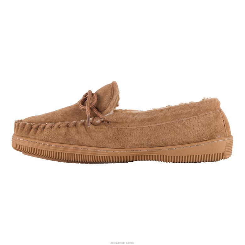 Plow & Hearth LaMO Women's Suede Slip-On Moccasin Slippers - Chestnut - Size 5 P22BD3024 Seasonal & Gifts