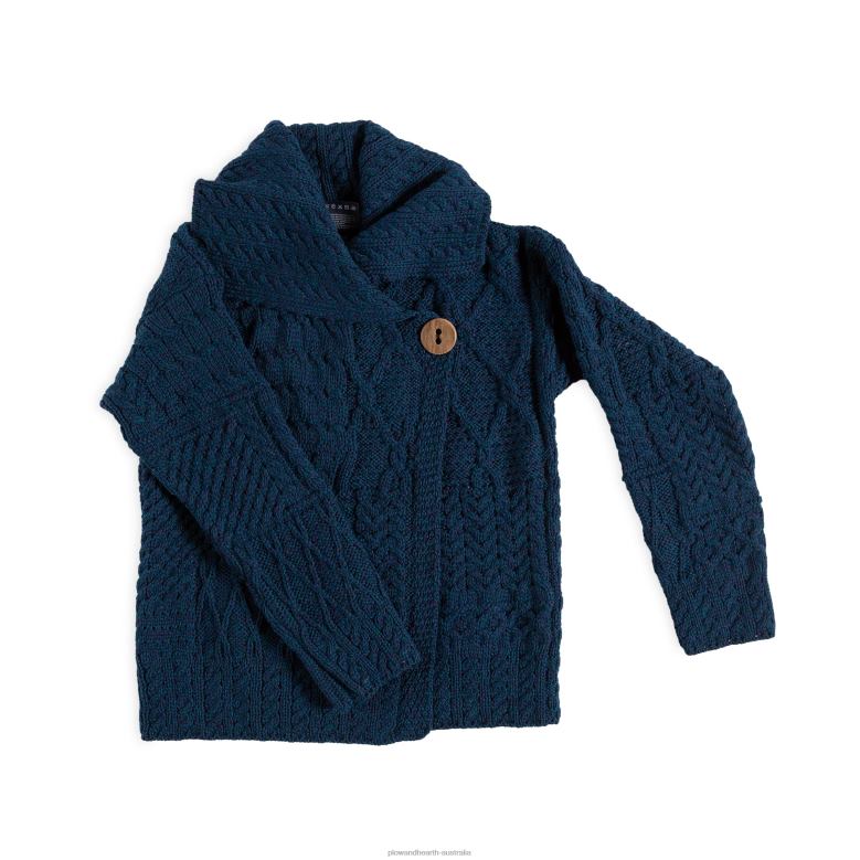 Plow & Hearth Merino Wool Corina Cardigan Sweater with Single-Button Front - Mustard - L (12-14) P22BD2981 Seasonal & Gifts