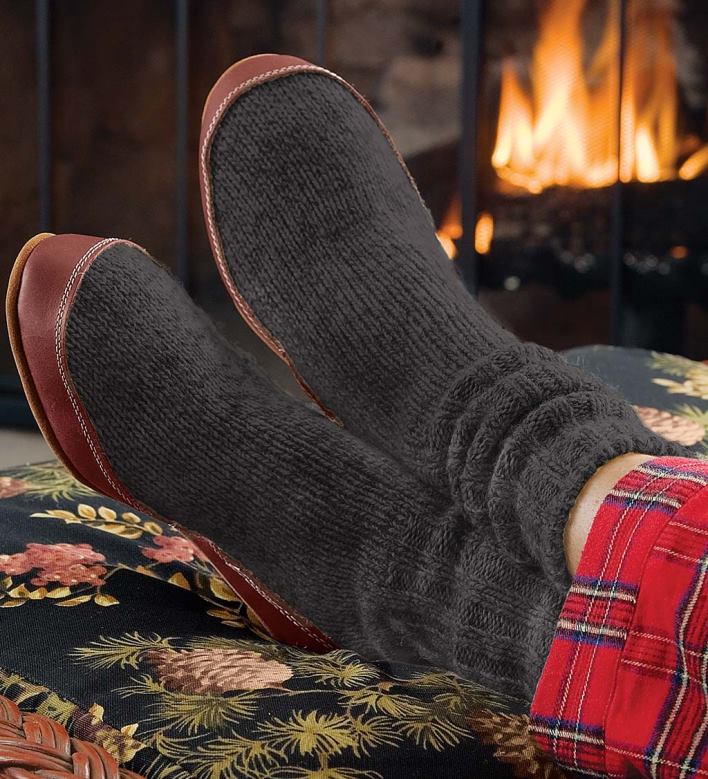 Plow & Hearth The Original Acorn Slipper Sock - Charcoal - XX-Small P22BD3066 Seasonal & Gifts