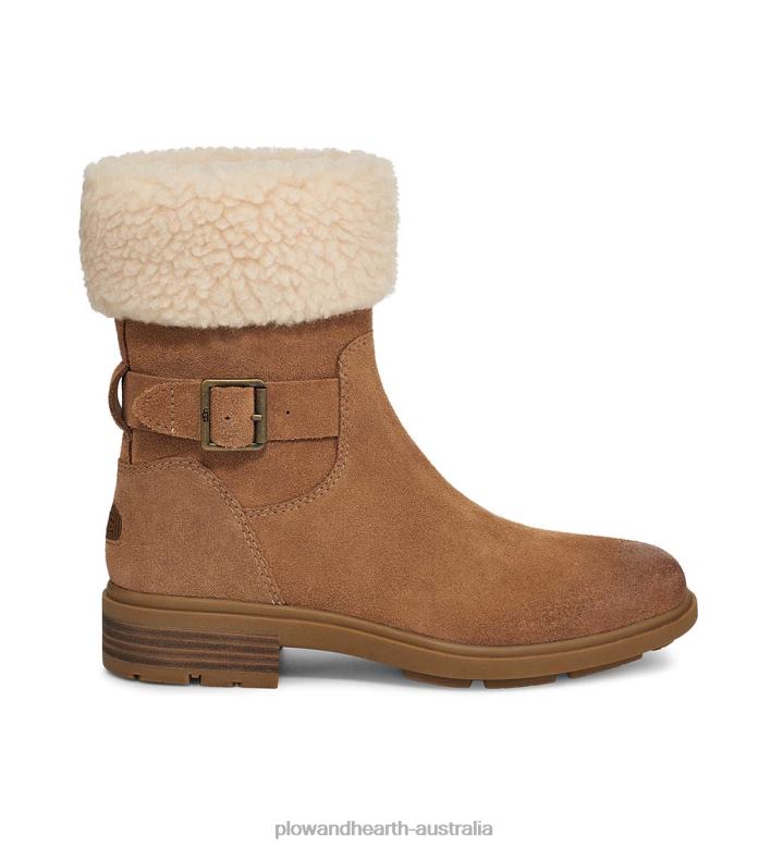 Plow & Hearth UGG Women's Harrison Cuff Waterproof Suede Boots - Chestnut - 10 P22BD3051 Seasonal & Gifts