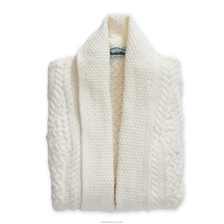 Plow & Hearth Women's Irish Merino Wool Edge Coat - Natural - L P22BD3044 Seasonal & Gifts