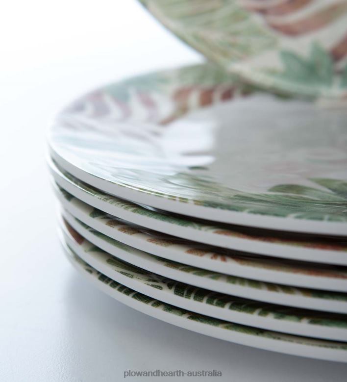 Plow & Hearth Blue Gingham Melamine Dinner Plates, Set of 6 - Lake P22BD3199 Seasonal & Gifts