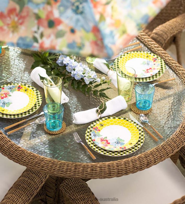 Plow & Hearth Colorful Melamine Outdoor Safe Plates, Set of 6 P22BD3081 Seasonal & Gifts