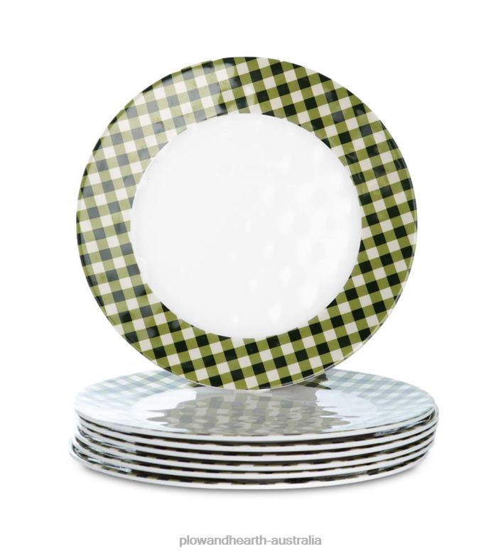 Plow & Hearth Colorful Melamine Outdoor Safe Plates, Set of 6 P22BD3081 Seasonal & Gifts
