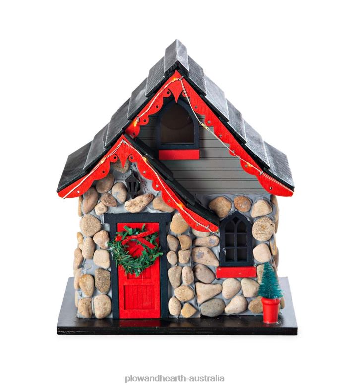 Plow & Hearth Lighted Christmas Cottage Birdhouse P22BD3086 Seasonal & Gifts