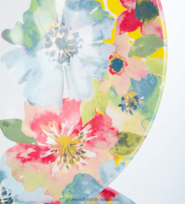 Plow & Hearth Watercolor Garden Melamine Salad Plates, Set of 6 - Watercolor Garden P22BD3205 Seasonal & Gifts
