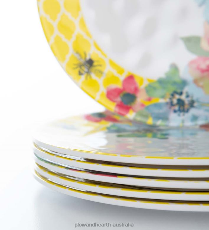 Plow & Hearth Watercolor Garden Melamine Salad Plates, Set of 6 - Watercolor Garden P22BD3205 Seasonal & Gifts