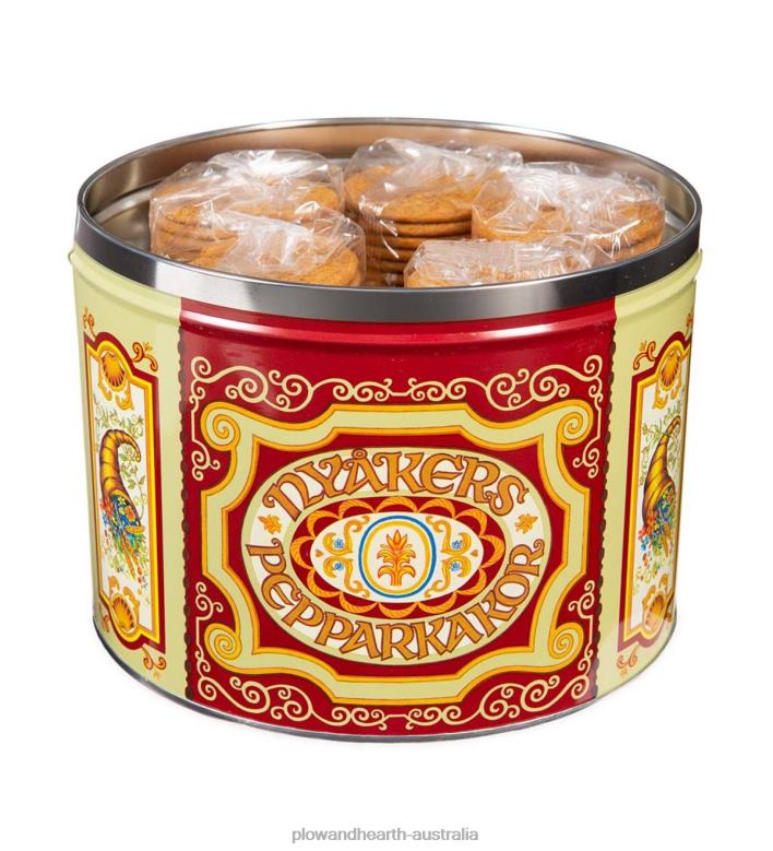 Plow & Hearth Nyakers Swedish Gingersnap Cookies in Gift Tin P22BD2976 Seasonal & Gifts