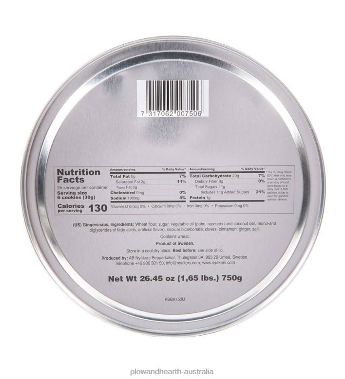 Plow & Hearth Nyakers Swedish Gingersnap Cookies in Gift Tin P22BD2976 Seasonal & Gifts