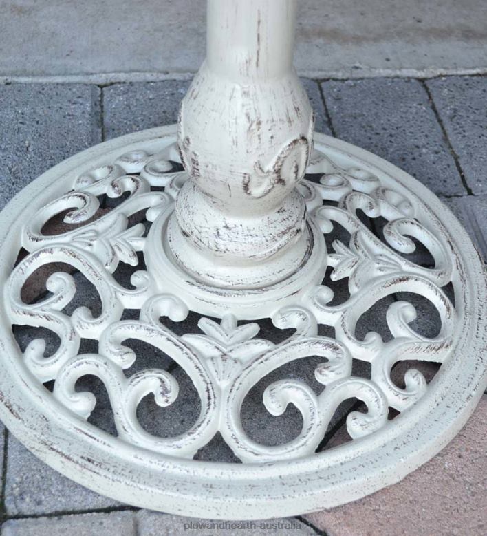 Plow & Hearth English Ivy Metal Birdbath - Vintage White P22BD835 Yard & Garden