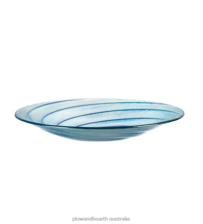 Plow & Hearth Glass Birdbath with Laser Cut Butterfly Stand P22BD854 Yard & Garden