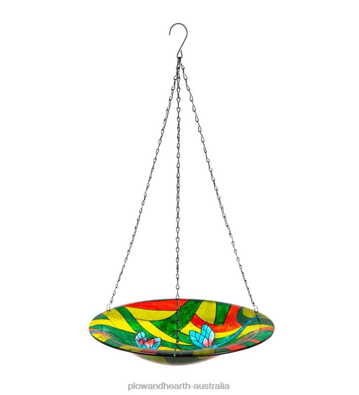 Plow & Hearth Hanging Glass Dragonflies Birdbath P22BD855 Yard & Garden