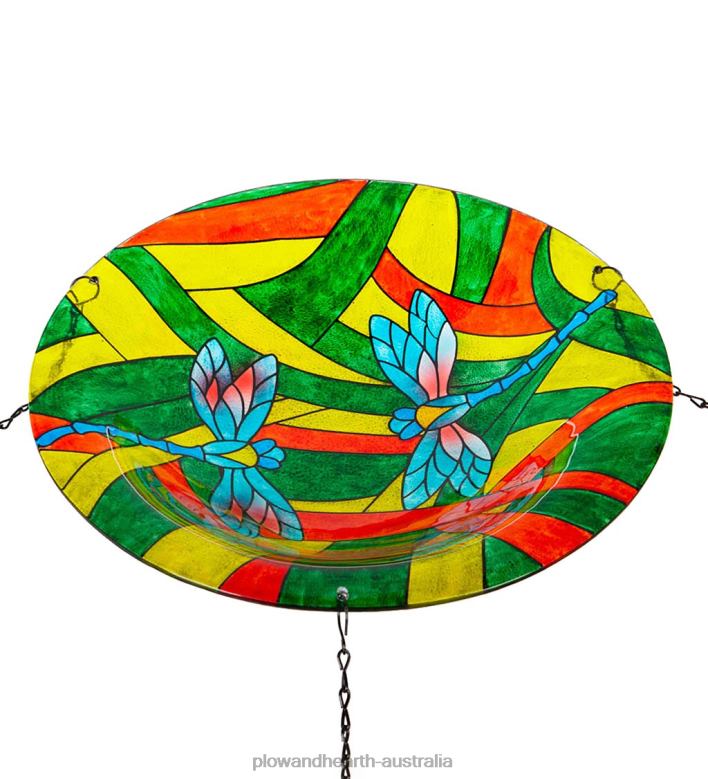 Plow & Hearth Hanging Glass Dragonflies Birdbath P22BD855 Yard & Garden