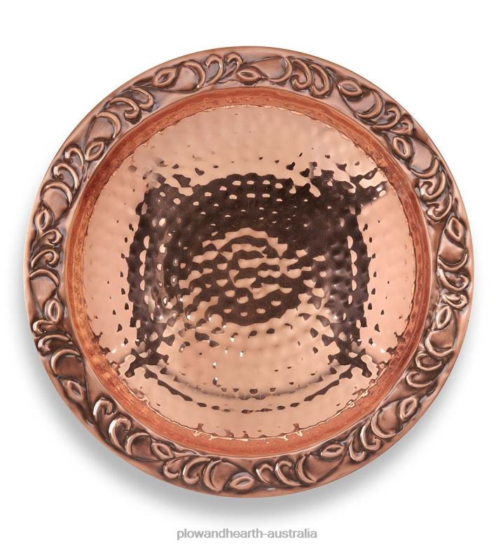 Plow & Hearth Pure Copper Birdbath on Powder-Coated Steel Pole With Sturdy Three-Prong Stake P22BD830 Yard & Garden