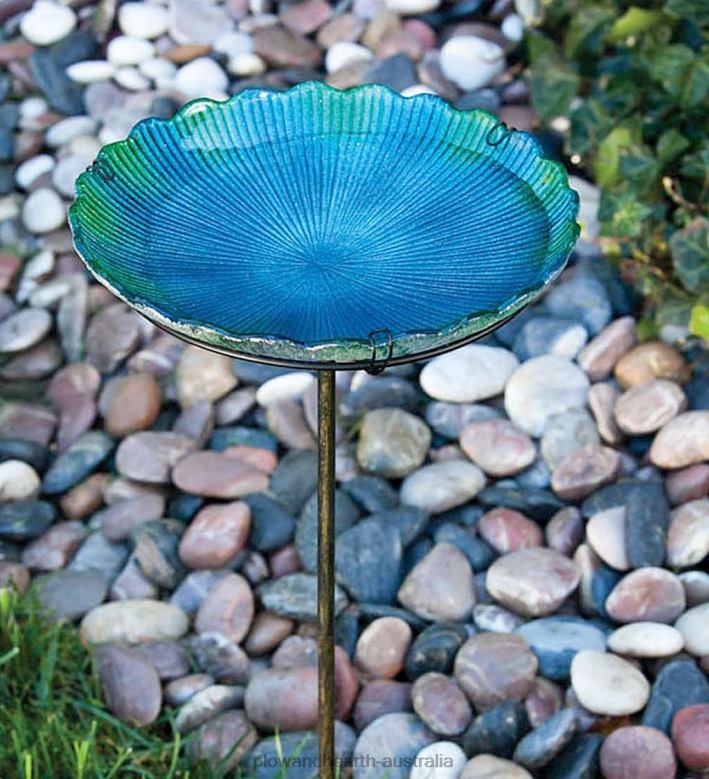 Plow & Hearth Sea Glass Birdbath on Stake P22BD828 Yard & Garden