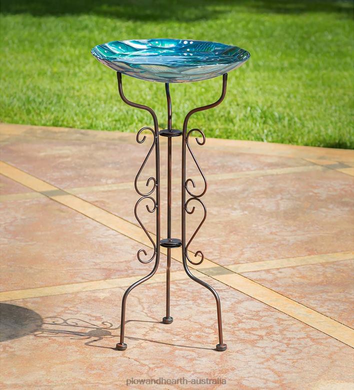 Plow & Hearth Tripod Scroll Birdbath Stand P22BD839 Yard & Garden