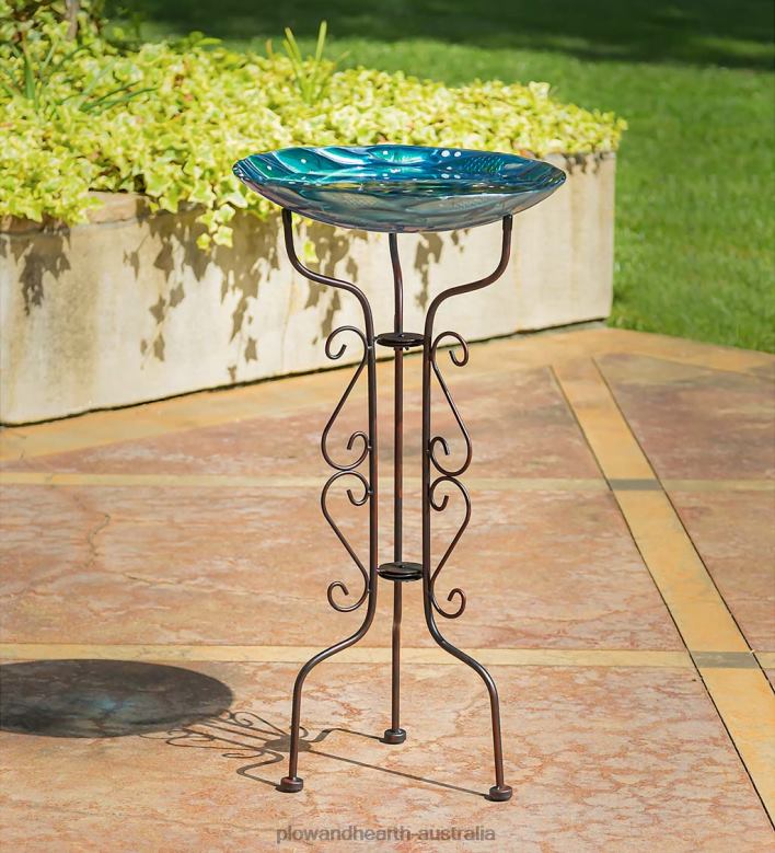 Plow & Hearth Tripod Scroll Birdbath Stand P22BD839 Yard & Garden