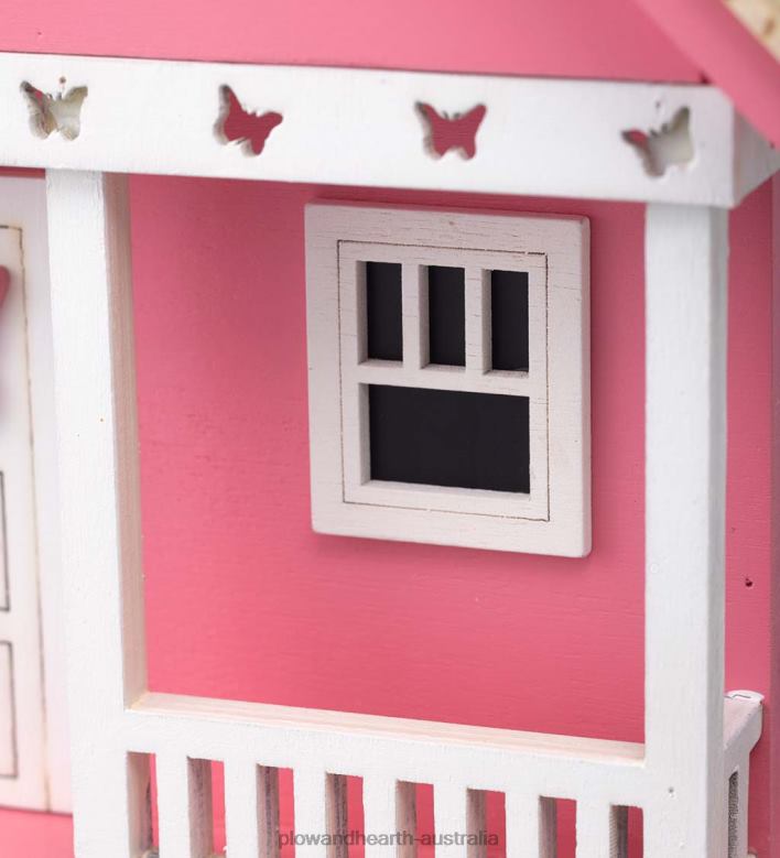 Plow & Hearth Butterfly Wooden Cottage Birdhouse P22BD878 Yard & Garden