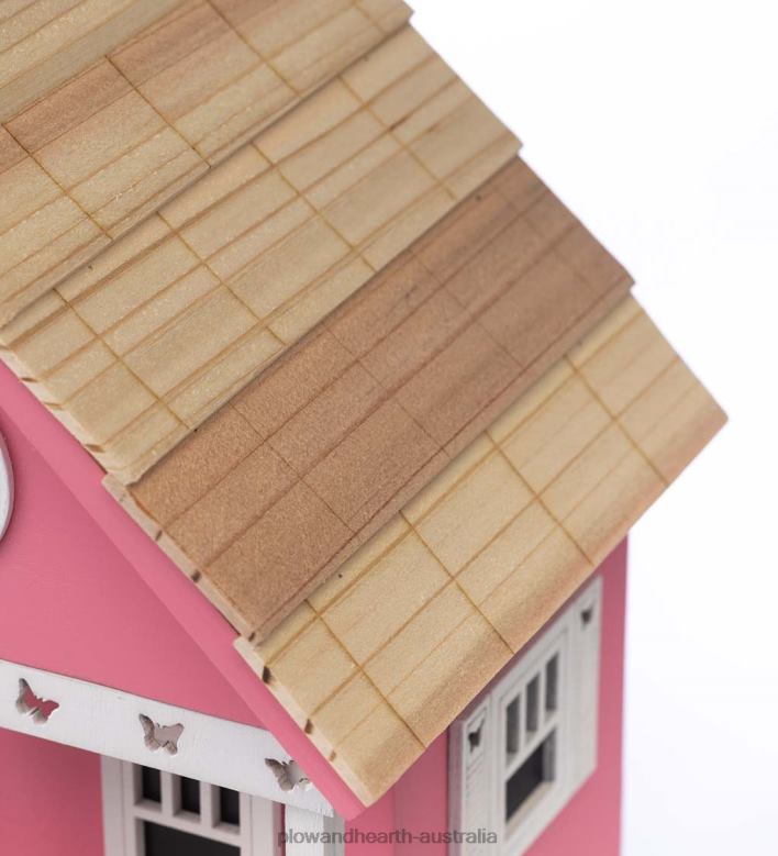 Plow & Hearth Butterfly Wooden Cottage Birdhouse P22BD878 Yard & Garden