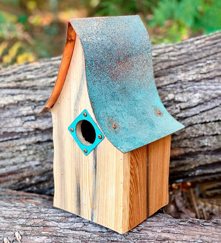 Plow & Hearth Shady Shed Cypress Birdhouse - Green P22BD865 Yard & Garden
