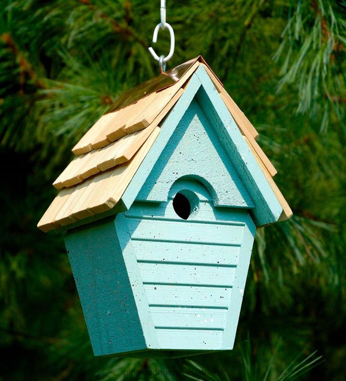 Plow & Hearth Warbling Wren Birdhouse - Blue Eggshell P22BD862 Yard & Garden