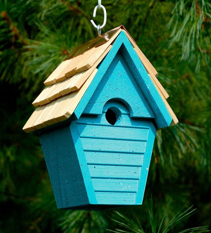 Plow & Hearth Warbling Wren Birdhouse - Blue Eggshell P22BD862 Yard & Garden