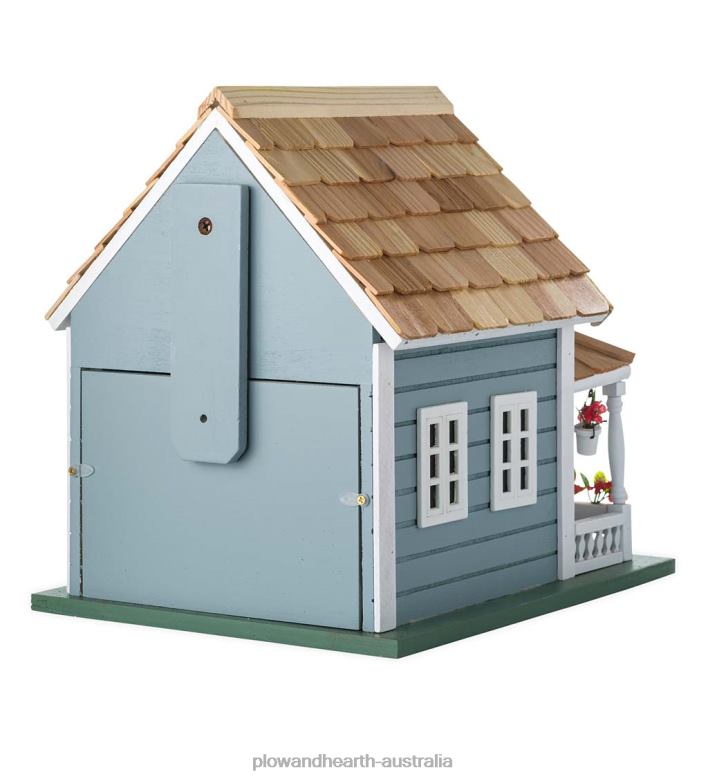 Plow & Hearth Welcome Home Wooden Birdhouse and Pedestal Pole Set P22BD869 Yard & Garden