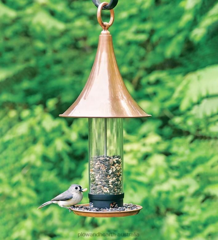 Plow & Hearth Castella Copper Bird Feeder P22BD798 Yard & Garden