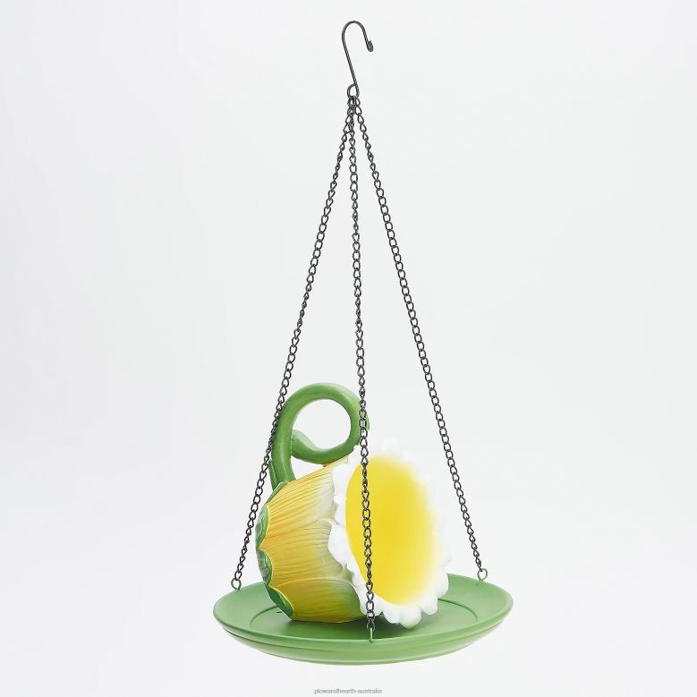 Plow & Hearth Resin Teacup Birdfeeder, Yellow P22BD788 Yard & Garden