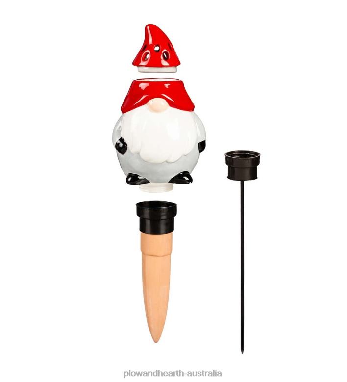 Plow & Hearth All-In-One Ceramic Fruit Fly/Fungus Gnat Trap with Watering Globe - Mushroom P22BD905 Yard & Garden