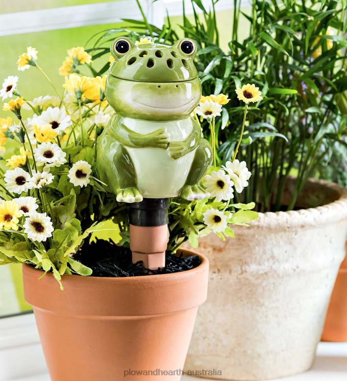 Plow & Hearth All-In-One Ceramic Fruit Fly/Fungus Gnat Trap with Watering Globe - Mushroom P22BD905 Yard & Garden