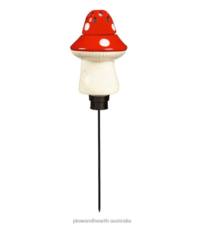 Plow & Hearth All-In-One Ceramic Fruit Fly/Fungus Gnat Trap with Watering Globe - Mushroom P22BD905 Yard & Garden