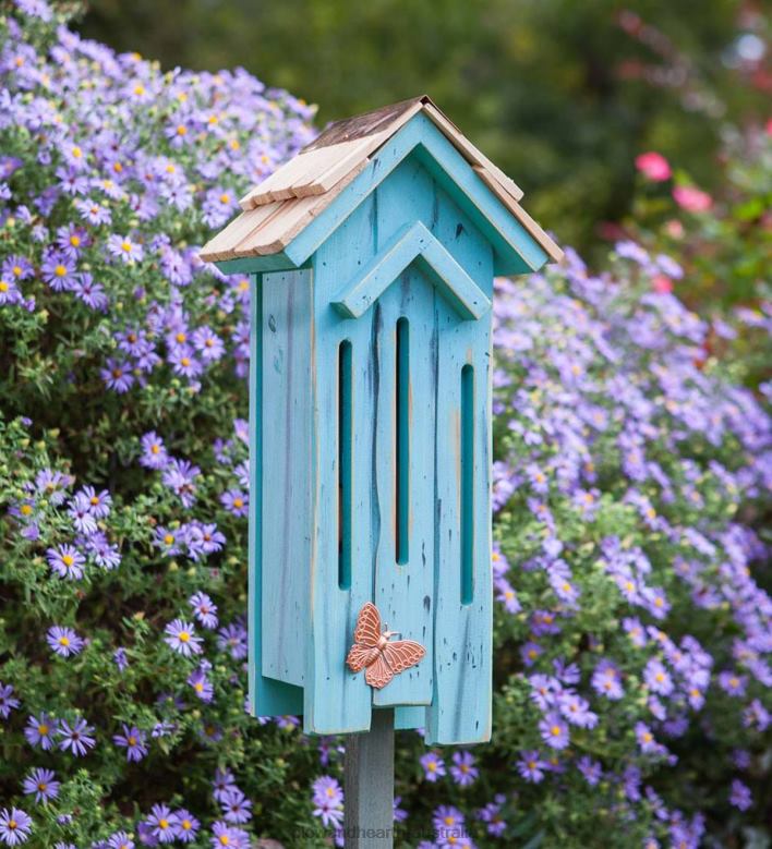 Plow & Hearth Flutter Flat Butterfly House - Turquoise P22BD899 Yard & Garden
