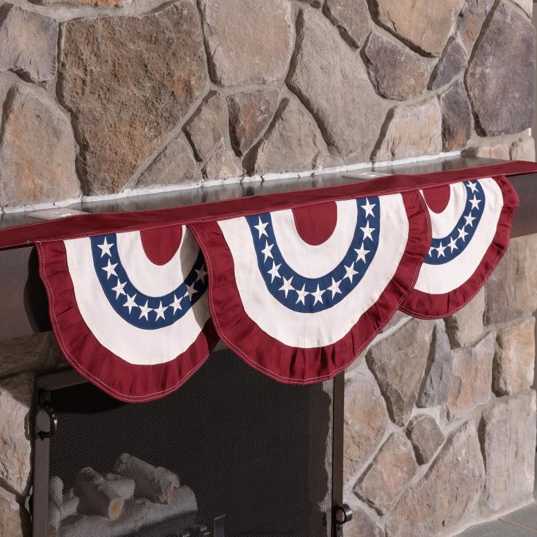 Plow & Hearth Classic American Flag Fireplace Mantel Bunting P22BD543 Yard & Garden