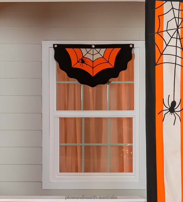 Plow & Hearth Halloween Spider Web Cotton Bunting P22BD544 Yard & Garden