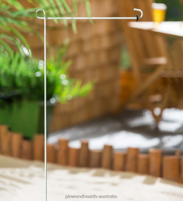 Plow & Hearth White Garden Flag Stand P22BD649 Yard & Garden