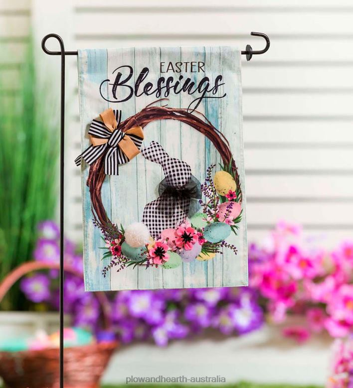 Plow & HearthEaster BlessingsBurlap Garden Flag P22BD581 Yard & Garden