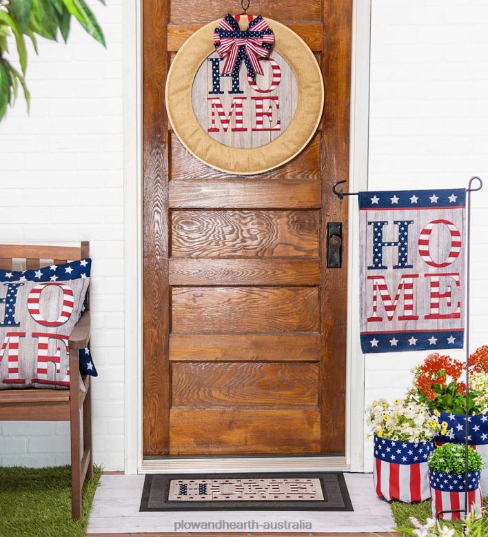 Plow & Hearth Americana Home Burlap Garden Flag P22BD580 Yard & Garden