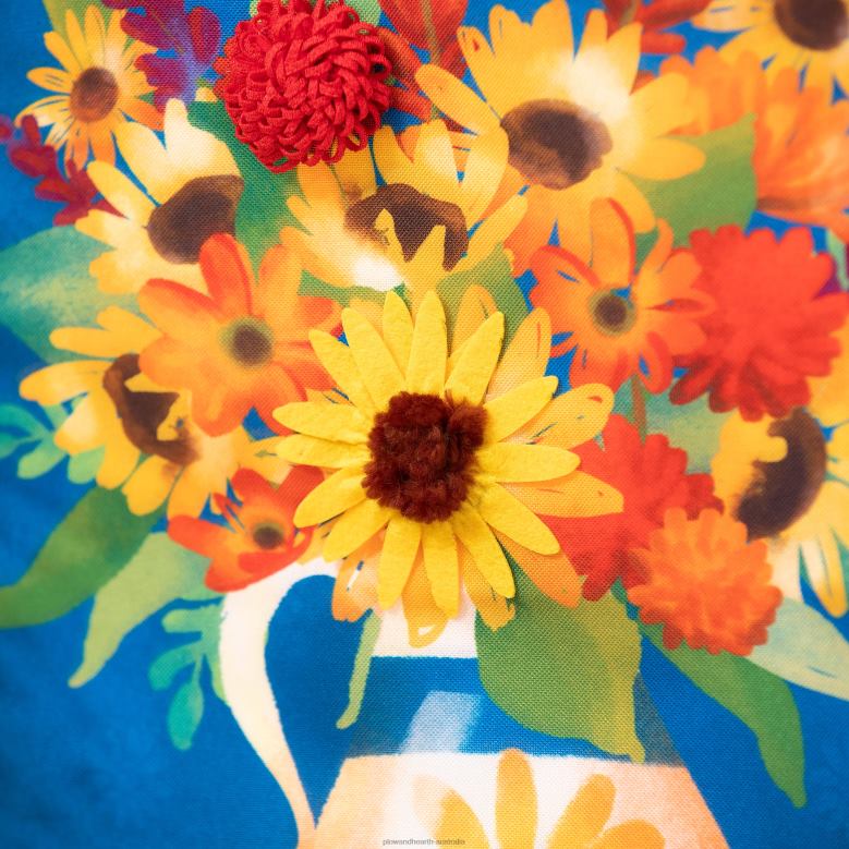 Plow & Hearth Blessed Floral Arrangement Linen Garden Flag P22BD605 Yard & Garden