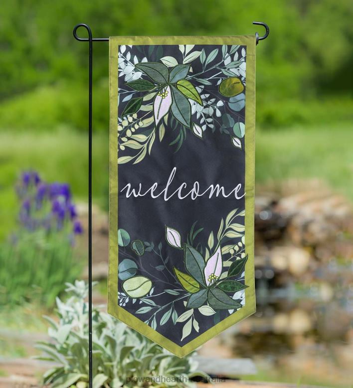 Plow & Hearth Botanical Welcome Pennant Flag P22BD3008 Yard & Garden