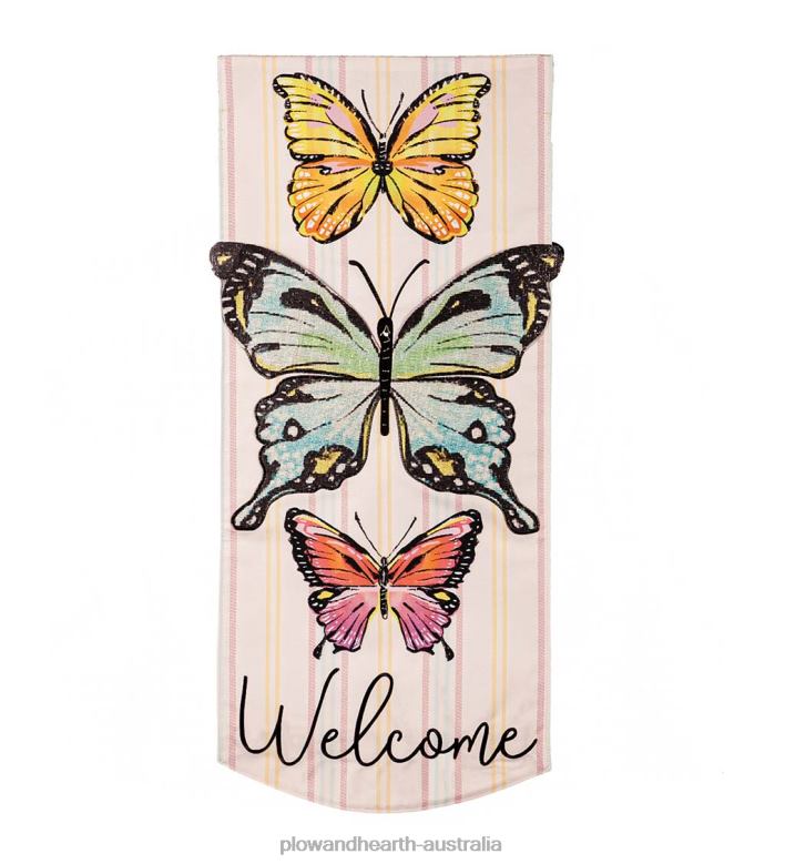 Plow & Hearth Butterfly Fields Pennant Flag P22BD614 Yard & Garden