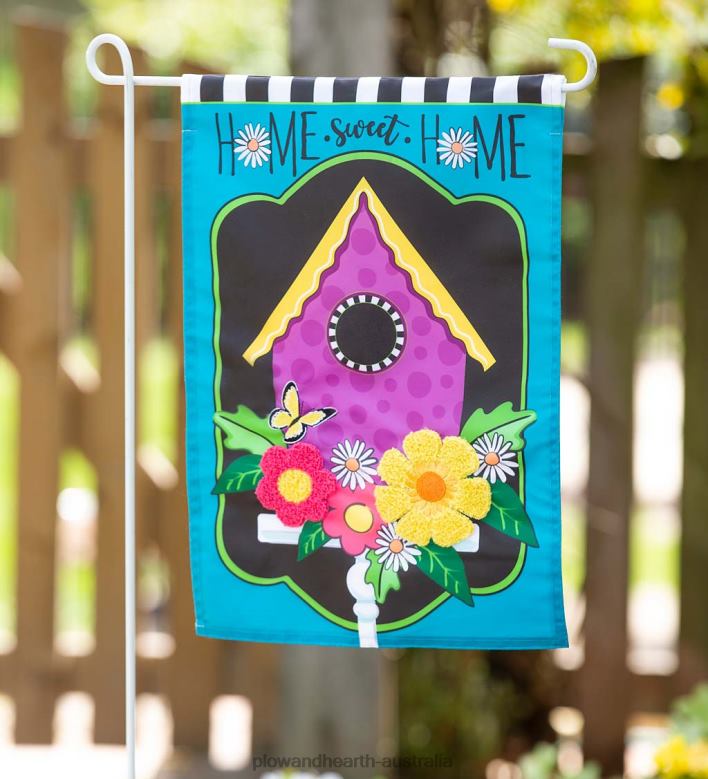 Plow & Hearth Daisy Birdhouse Applique Garden Flag P22BD579 Yard & Garden