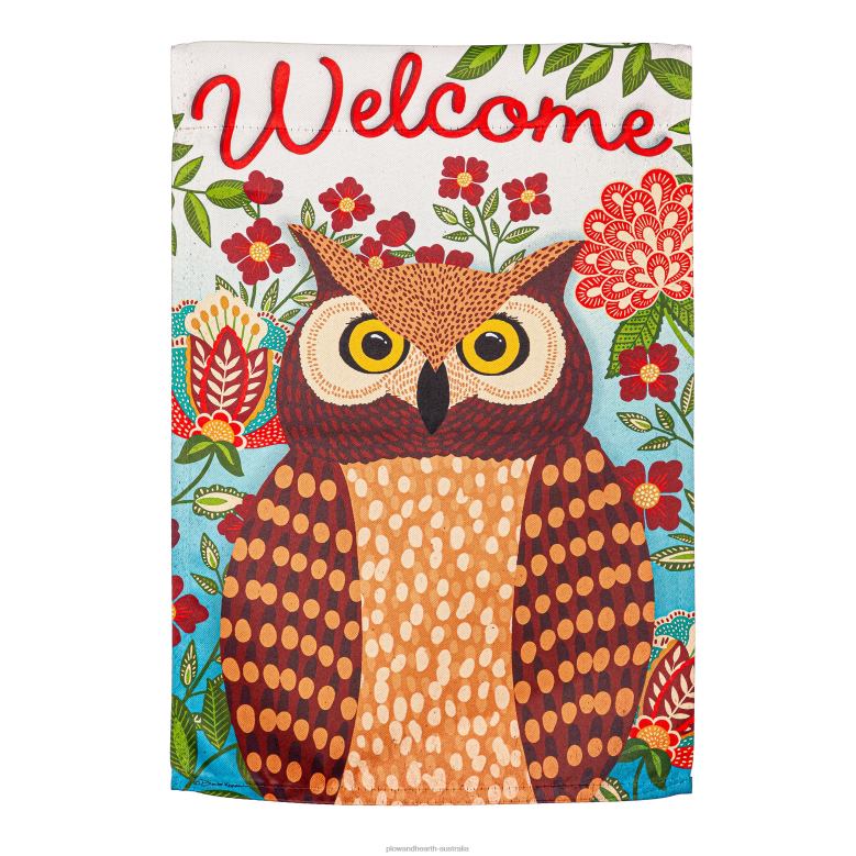 Plow & Hearth Fall Owl Suede Garden Flag P22BD560 Yard & Garden