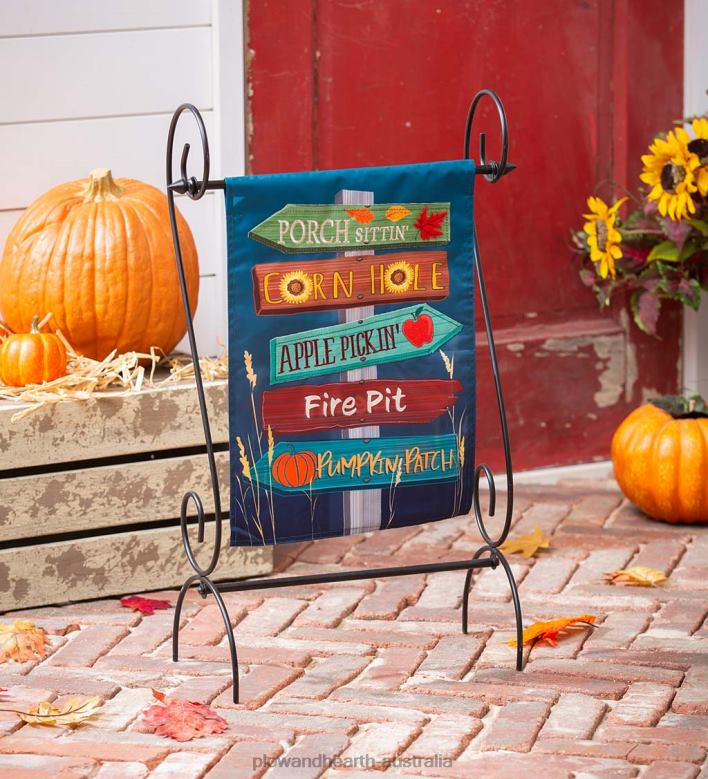 Plow & Hearth Fall Signs Applique Garden Flag P22BD586 Yard & Garden