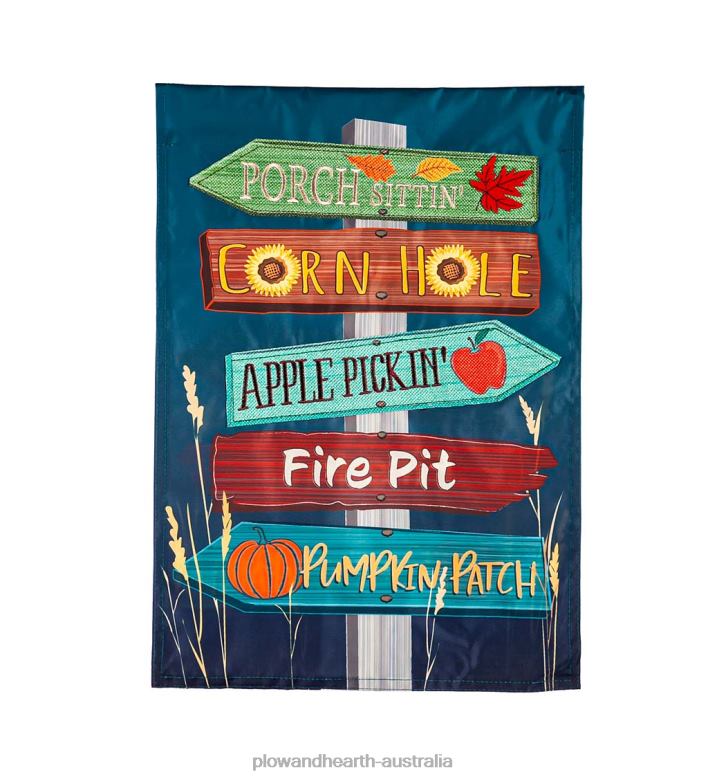 Plow & Hearth Fall Signs Applique Garden Flag P22BD586 Yard & Garden
