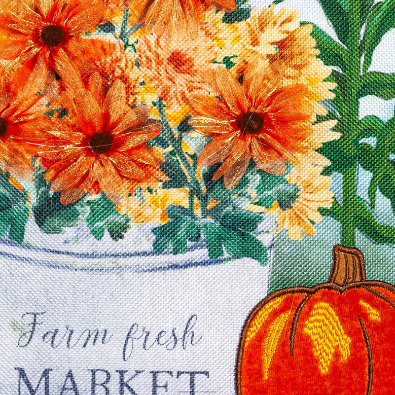 Plow & Hearth Farm Fresh Market Burlap Garden Flag P22BD578 Yard & Garden