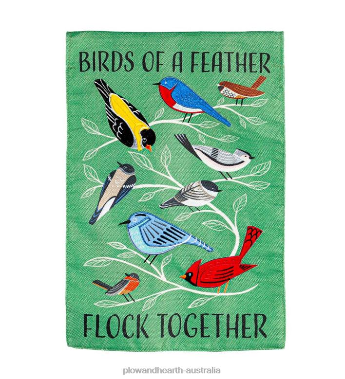 Plow & Hearth Flock Together Burlap Garden Flag P22BD555 Yard & Garden