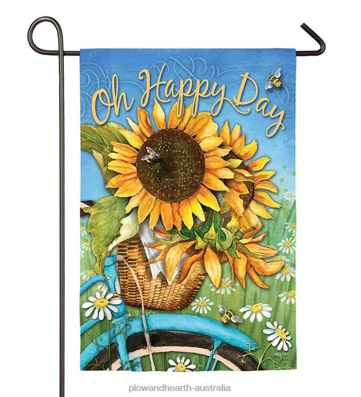 Plow & Hearth Happy Sunflowers Suede Garden Flag P22BD585 Yard & Garden
